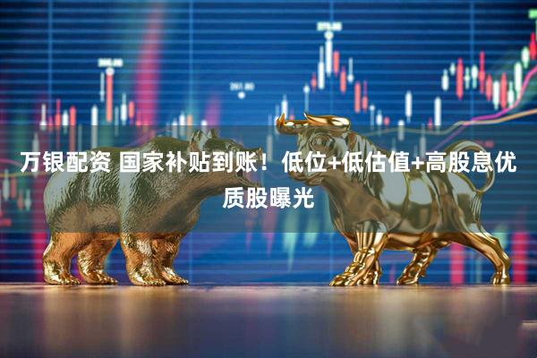 万银配资 国家补贴到账！低位+低估值+高股息优质股曝光